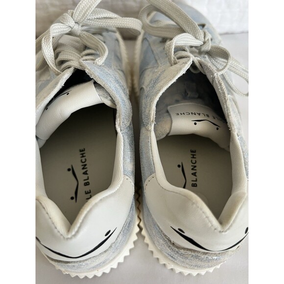 Voile Blanche Pale Blue Metallic Sneakers Size 38 (7.5) EUC - Picture 4 of 10